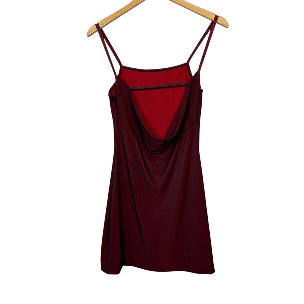 Andy Blanco Elegant Burgundy Slip Dress - Picture 5 of 10